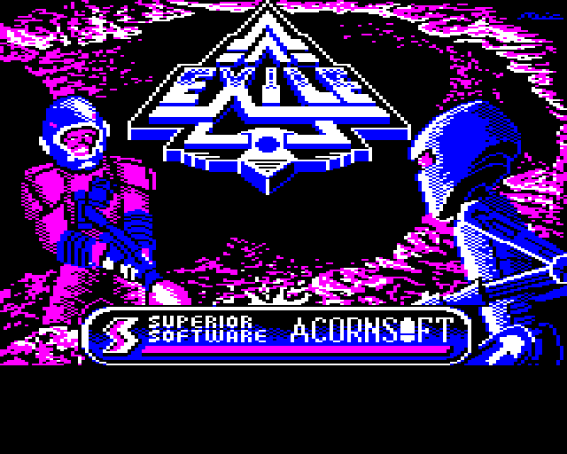 Exile screenshot, BBC Micro, Title.