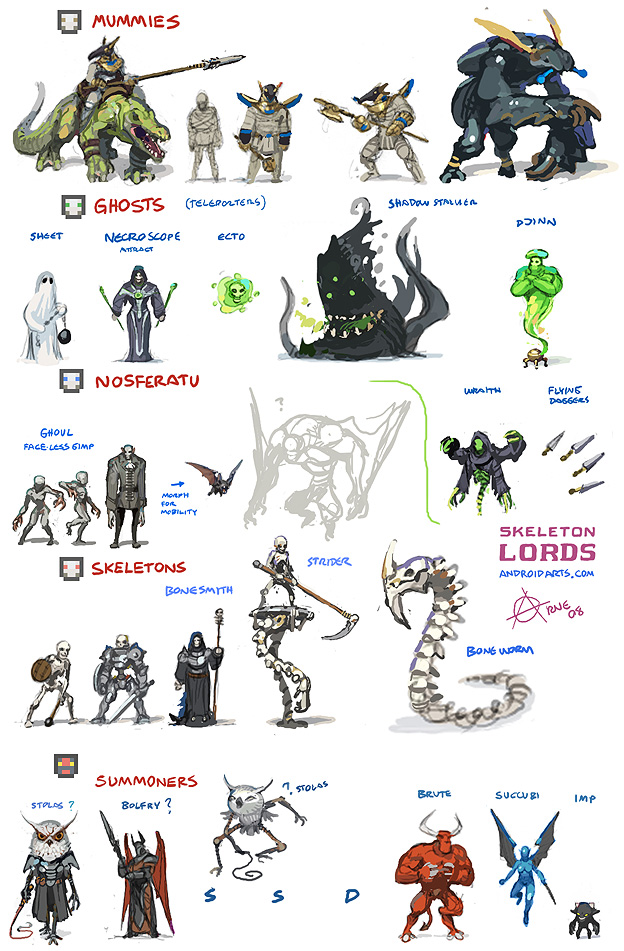 Undead, skeletons, vampires